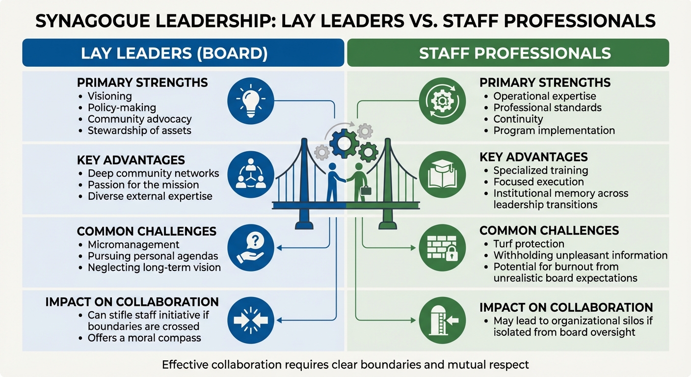 Lay Leaders vs Staff Professionals: Roles, Strengths and Challenges in Synagogue Leadership