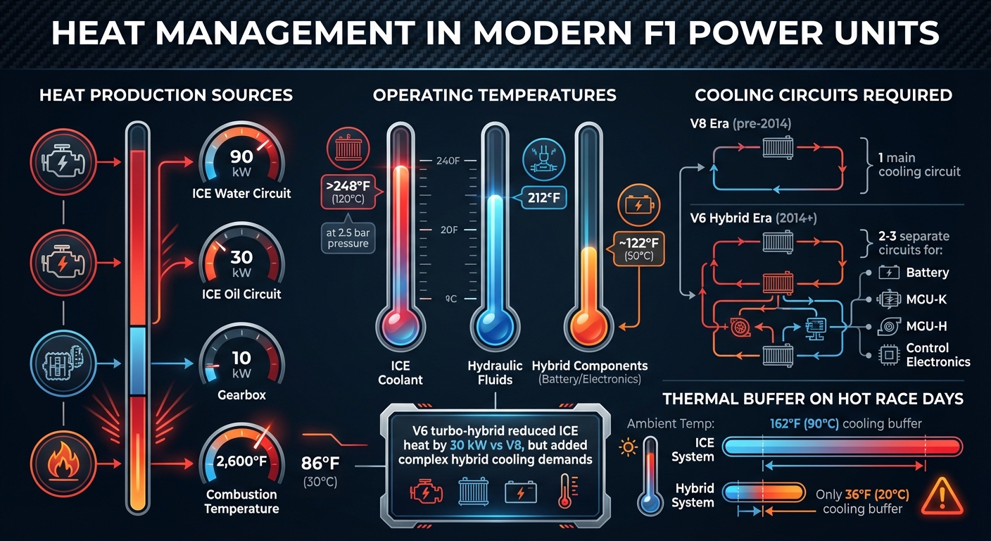 F1 Cooling System Heat Production and Temperature Requirements