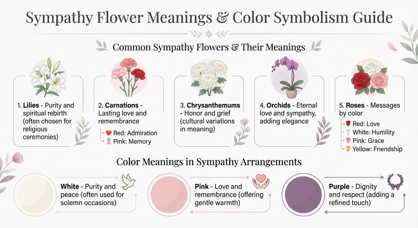 Sympathy Flower Meanings and Color Symbolism Guide