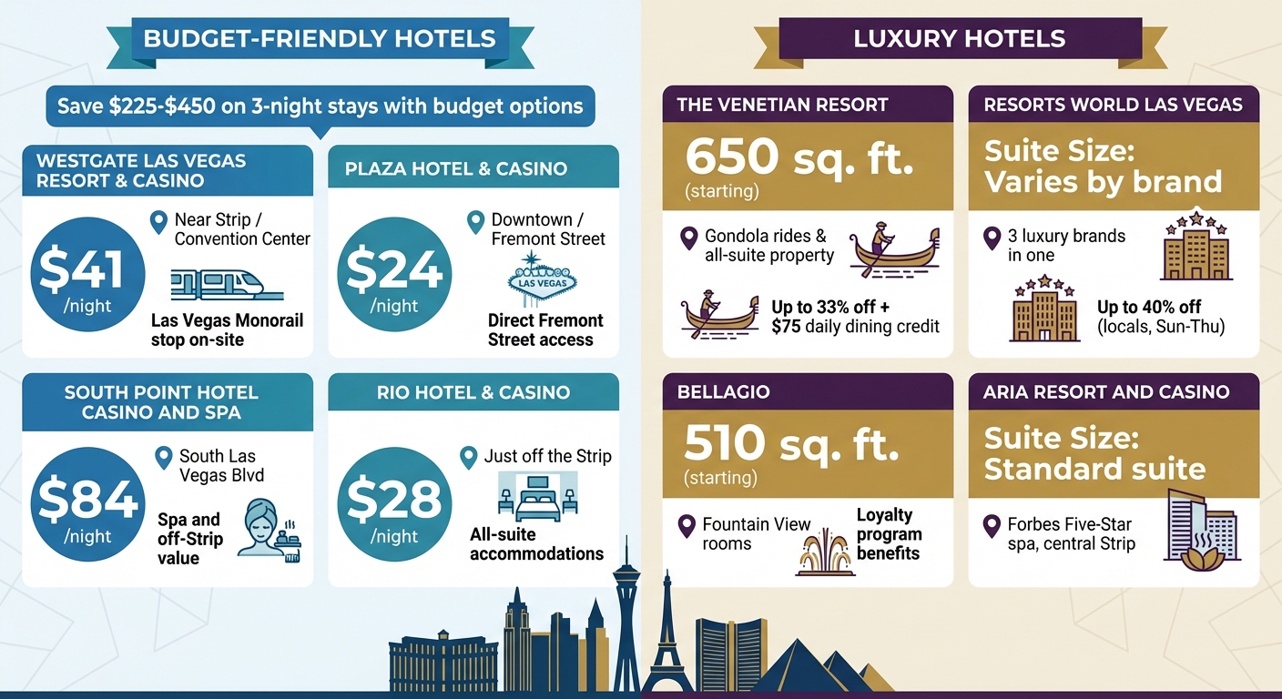Las Vegas Staycation Hotels: Budget vs Luxury Comparison Guide