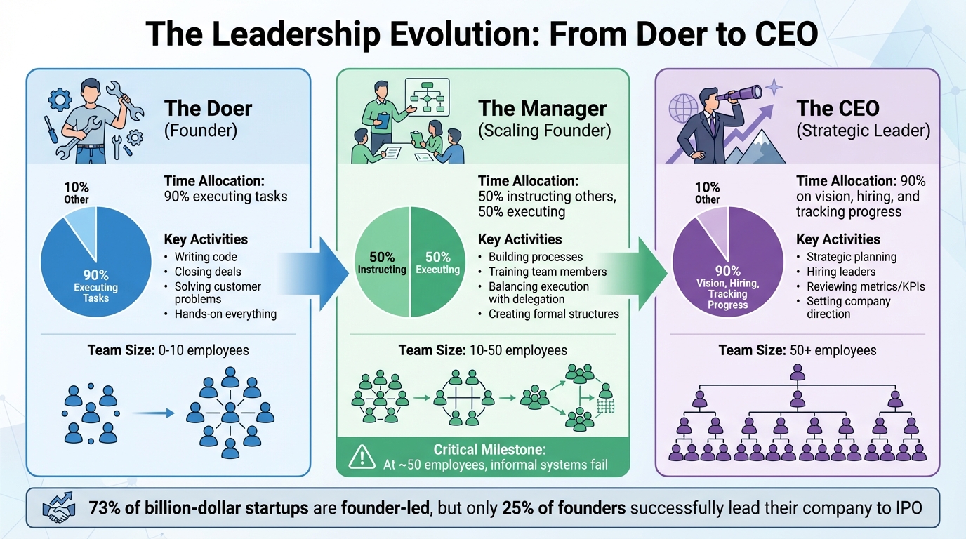 The Three Phases of Leadership Evolution from Founder to CEO