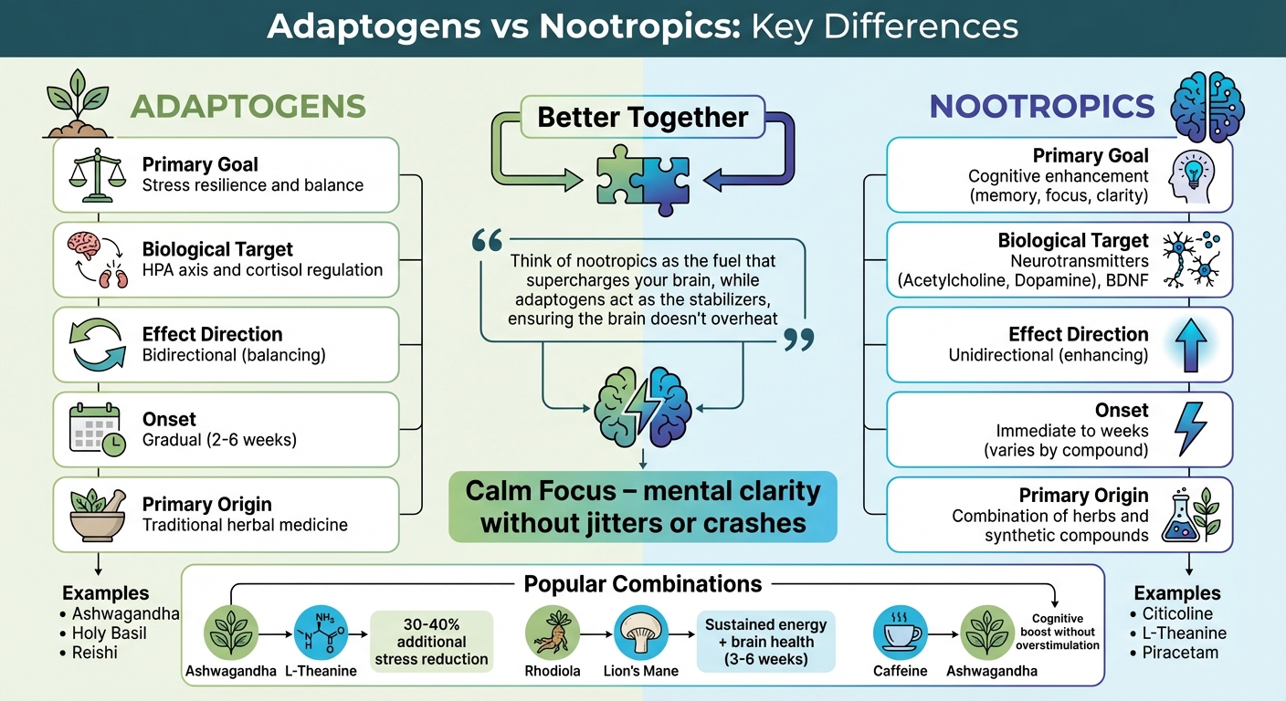 Adaptogens vs Nootropics: Key Differences and How They Work Together