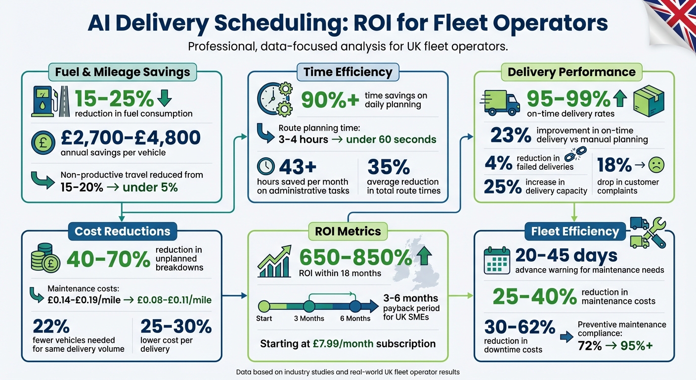 AI Delivery Scheduling ROI Benefits for UK Fleet Operators