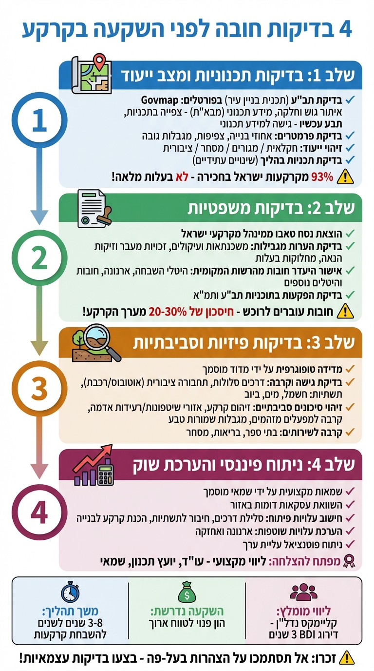 4 שלבי בדיקה קריטיים לפני השקעה בקרקע בישראל