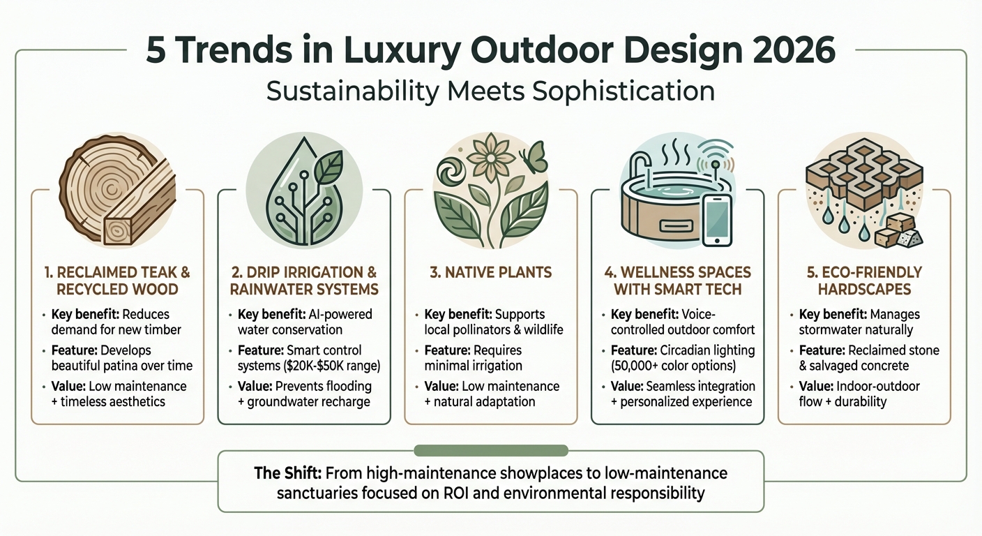 5 Luxury Outdoor Design Trends 2026: Sustainability Meets Style