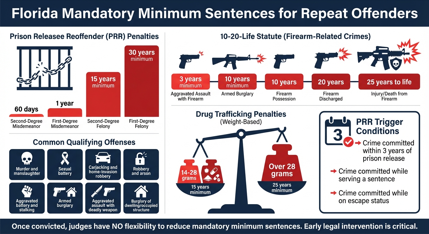 Florida Mandatory Minimum Sentencing Penalties for Repeat Offenders