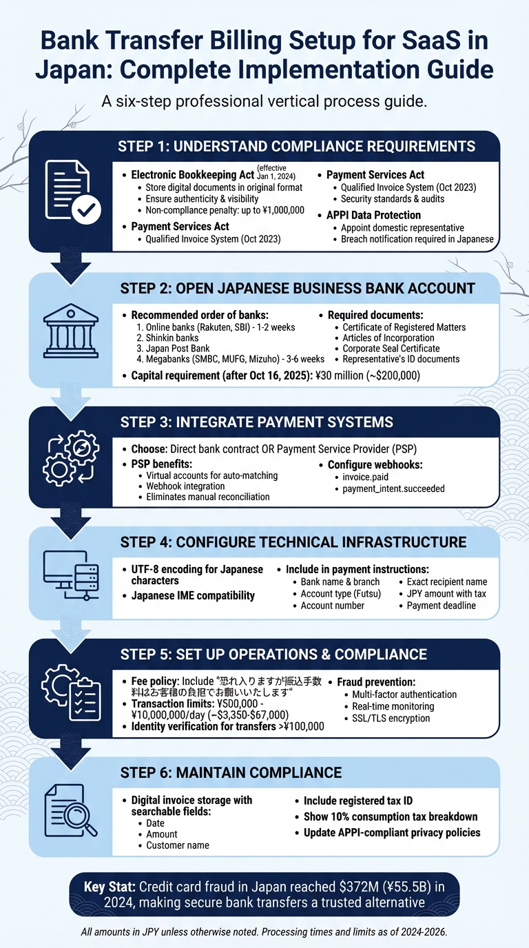 Step-by-Step Guide to Setting Up Bank Transfer Billing for SaaS in Japan