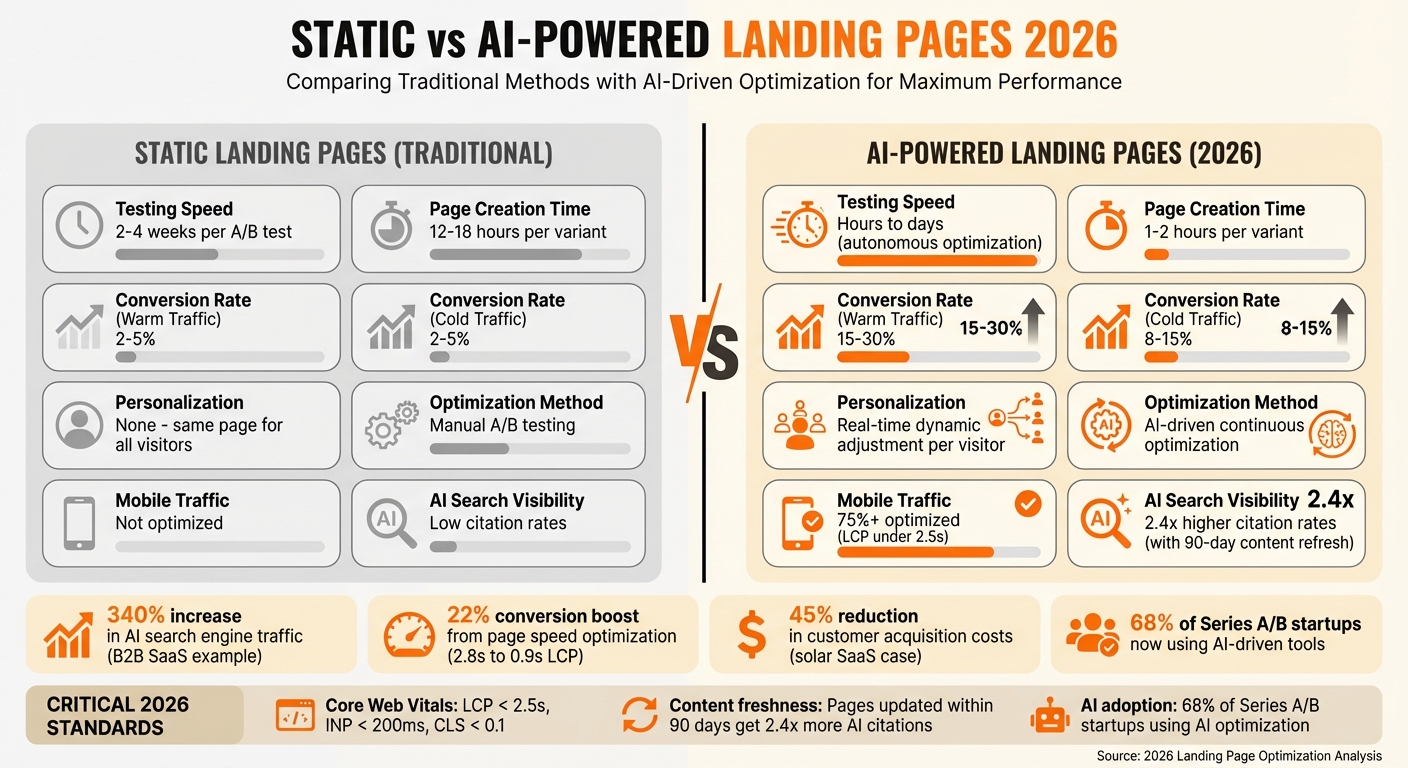 Static vs AI-Powered Landing Pages: 2026 Performance Comparison