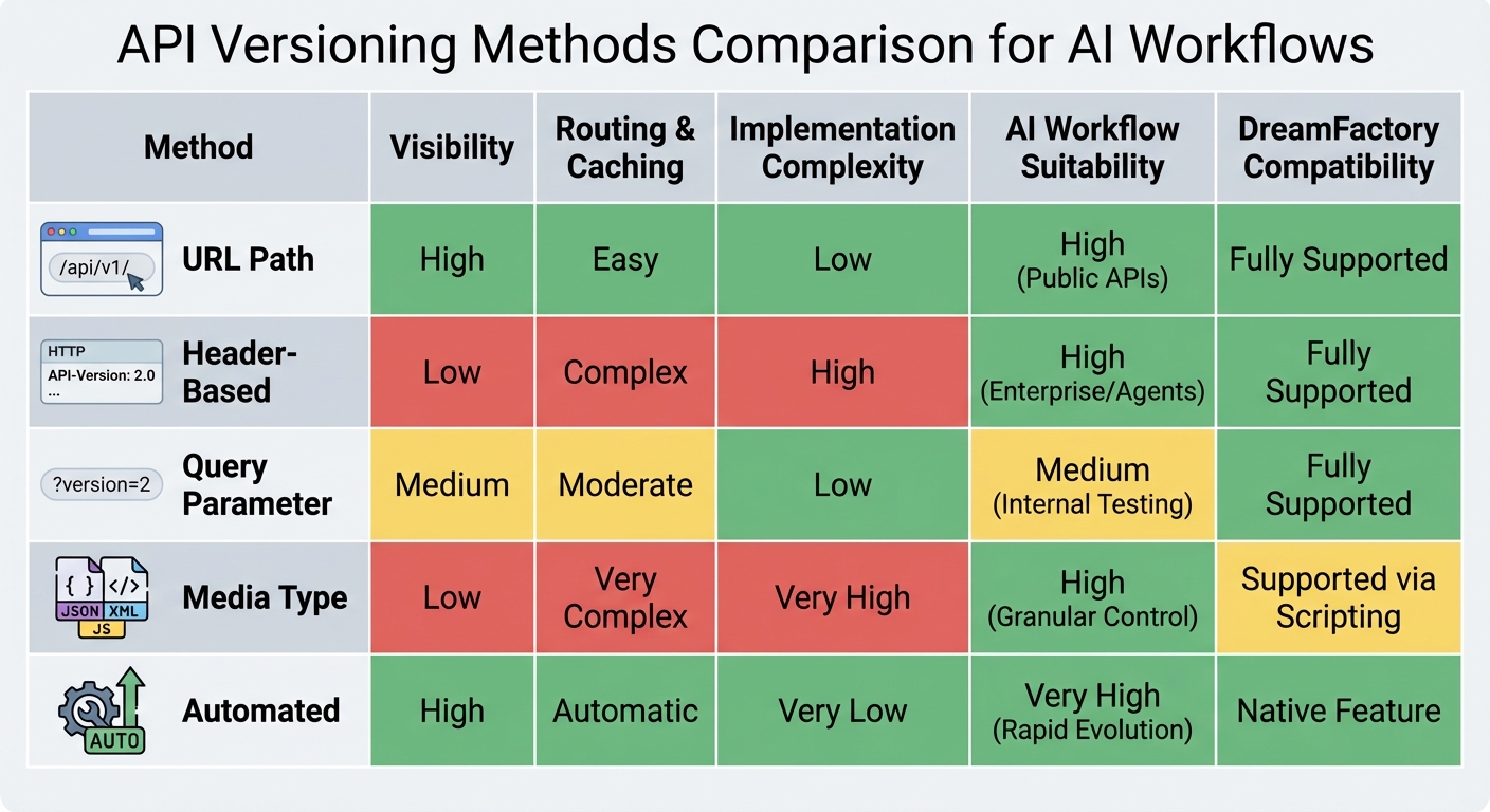 API Versioning Methods Comparison for AI Workflows