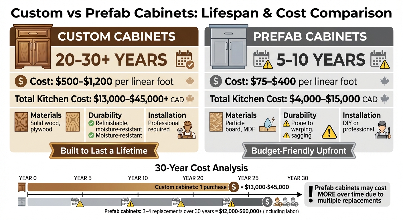 Custom vs Prefab Cabinets Lifespan and Cost Comparison