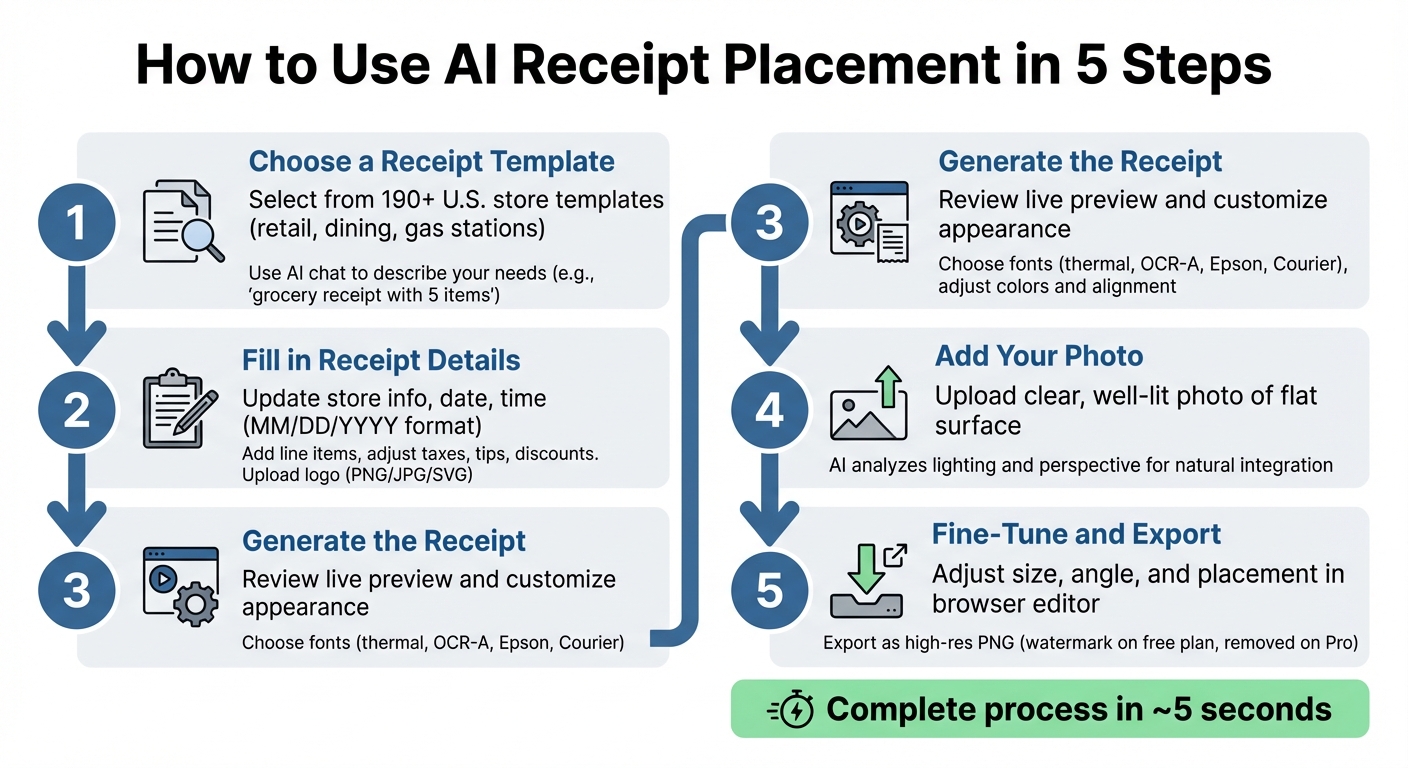 5-Step AI Receipt Placement Process Guide