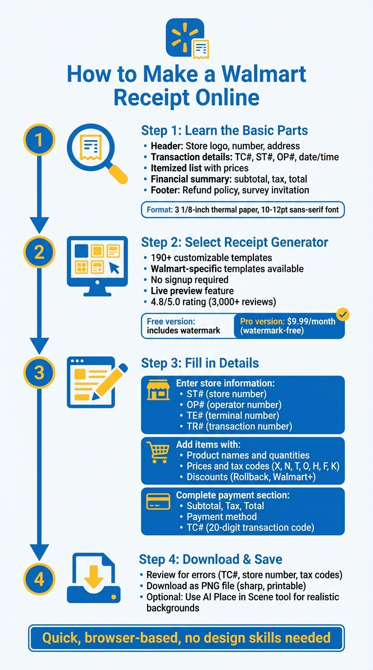 4-Step Process to Create a Walmart Receipt Online