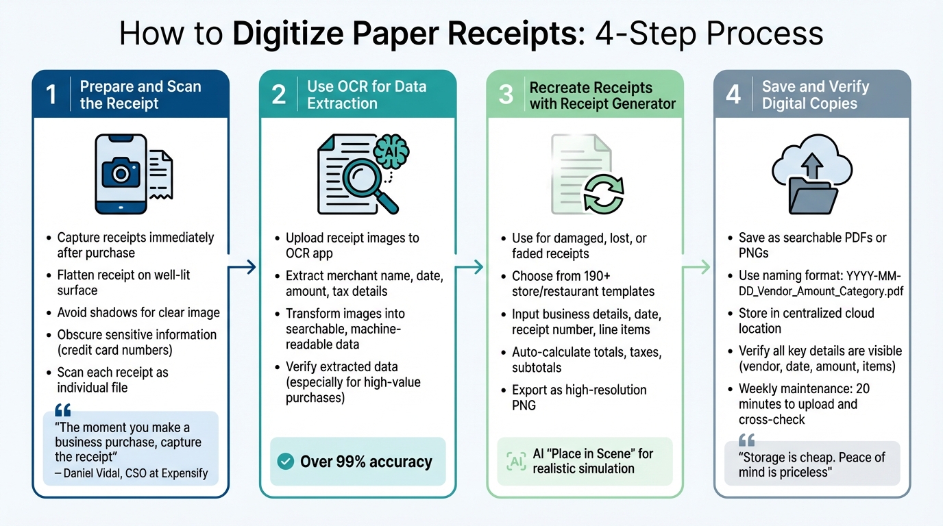 4-Step Process to Digitize Paper Receipts for Better Record Keeping