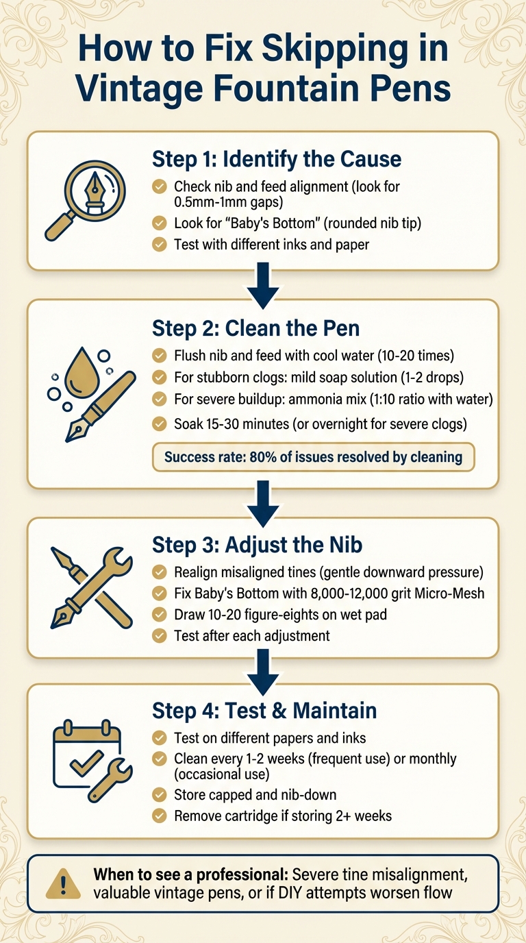 4-Step Guide to Fix Skipping in Vintage Fountain Pens