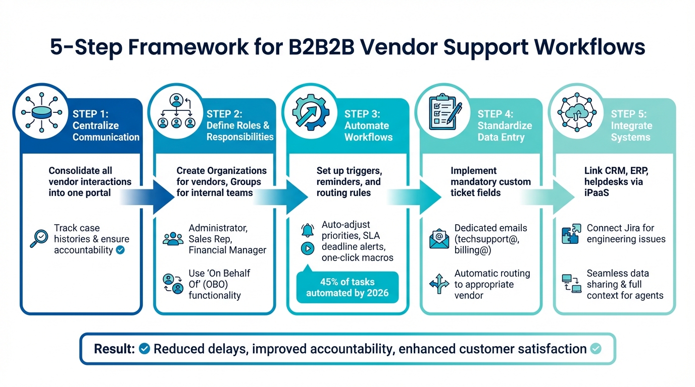 5-Step Framework for Setting Up B2B2B Vendor-to-Vendor Support Workflows
