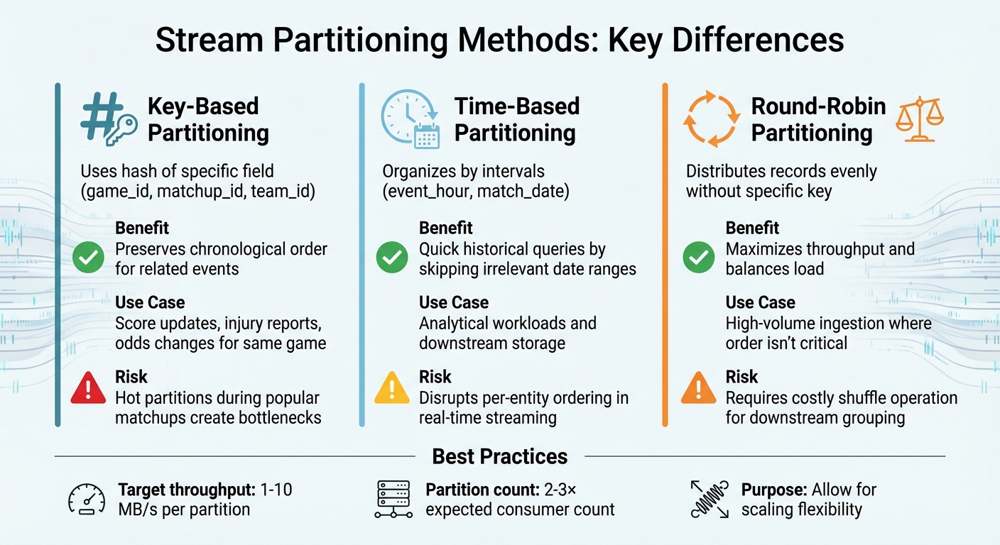Stream Partitioning Methods Comparison for Real-Time Model Validation