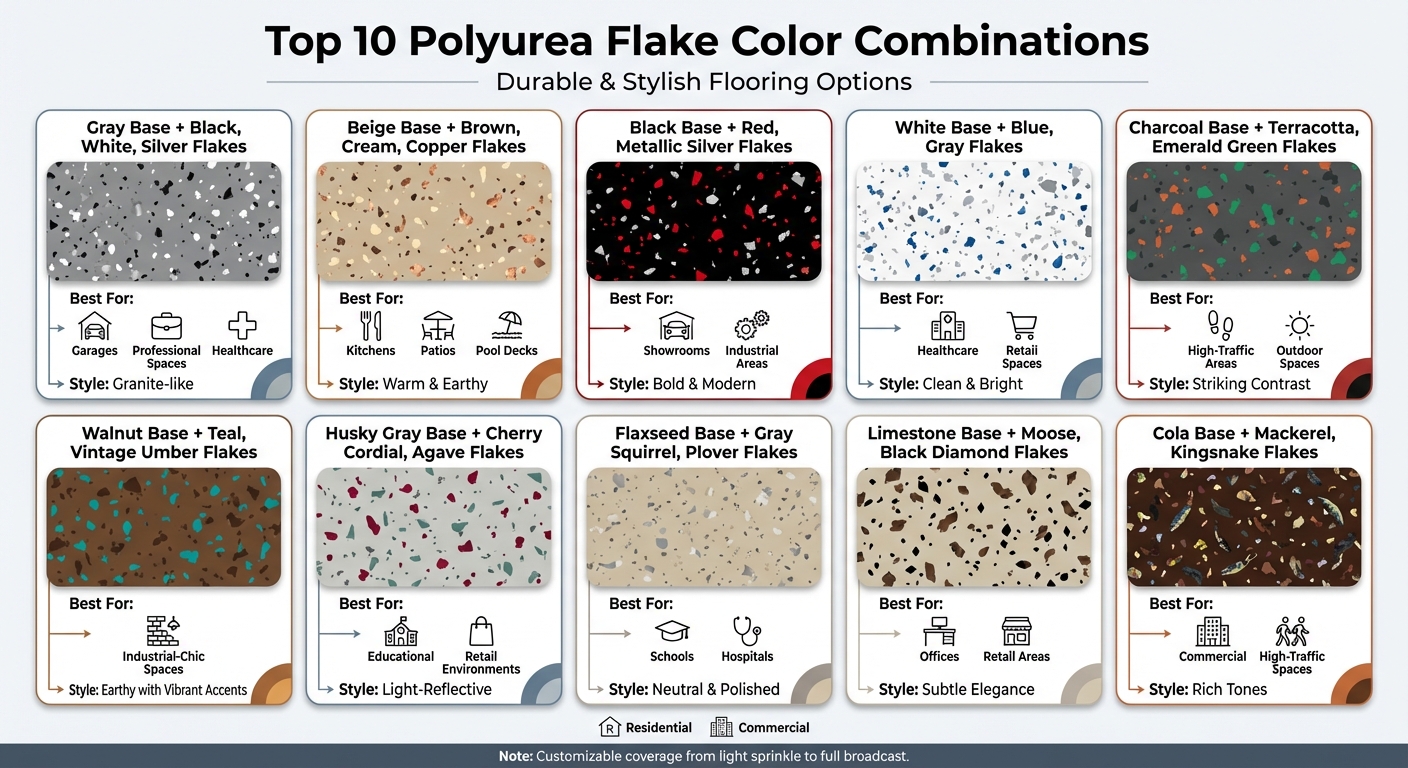 Top 10 Polyurea Flake Color Combinations for Floors