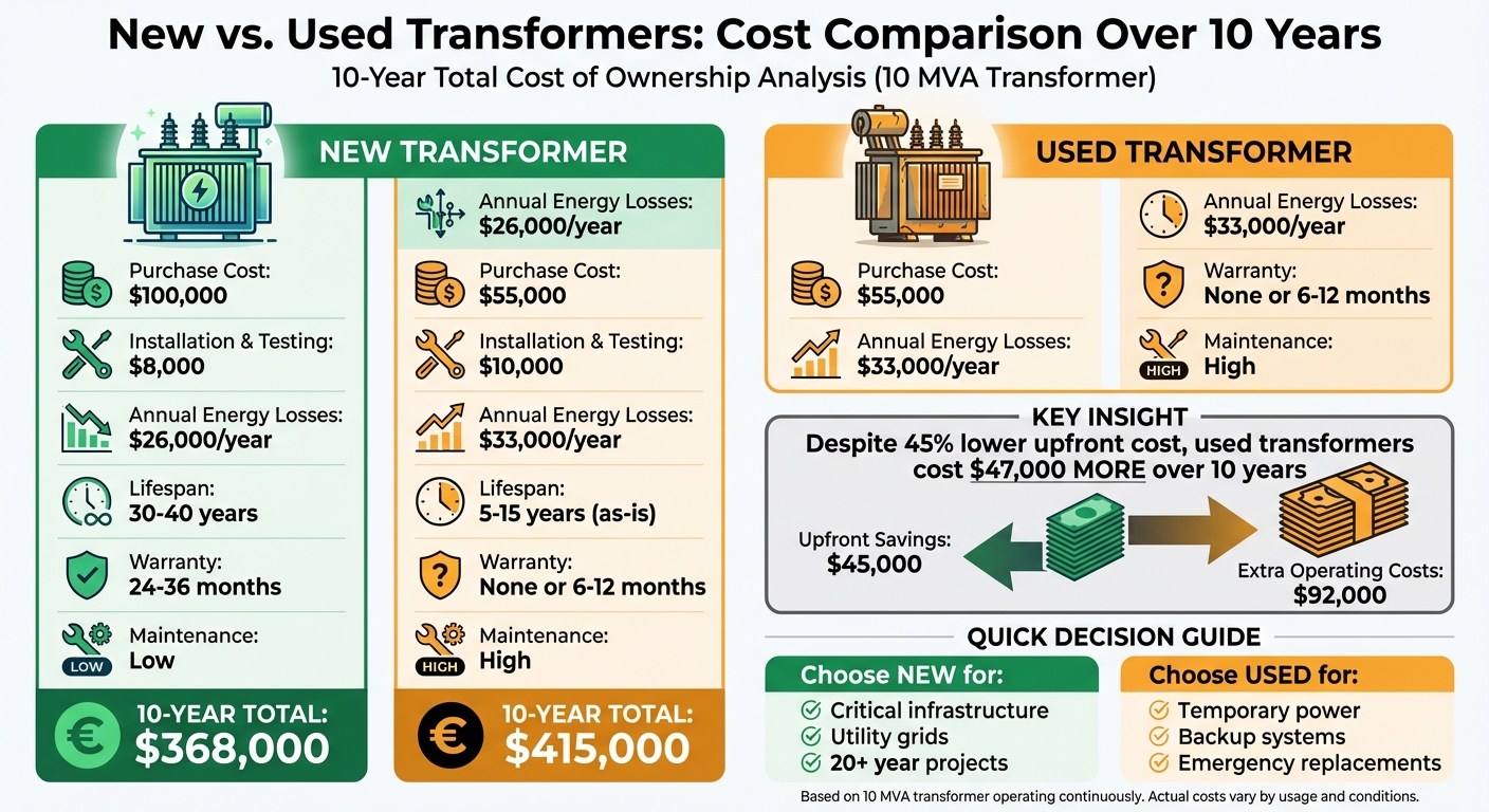 New vs Used Transformers: 10-Year Total Cost Comparison