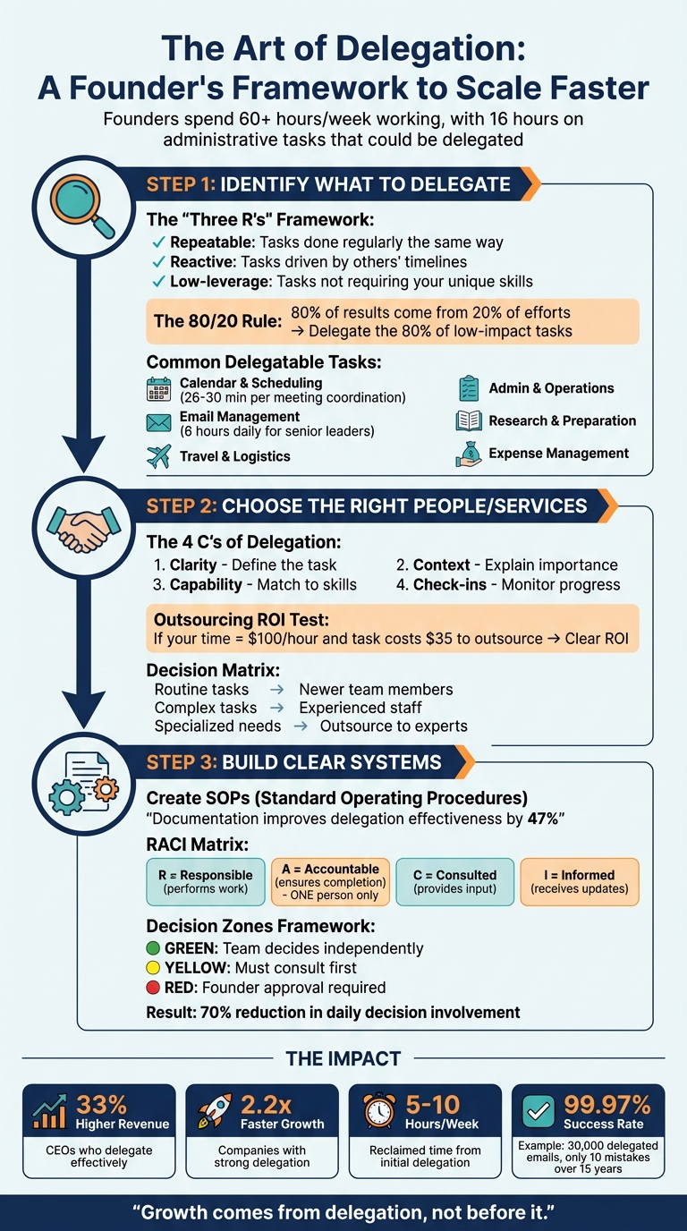 The Delegation Framework: 3-Step Process for Founders to Scale Faster