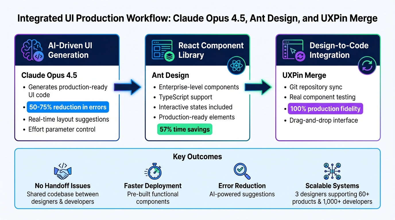 Claude Opus 4.5 + Ant Design + UXPin Merge Workflow for Production-Ready UI Development