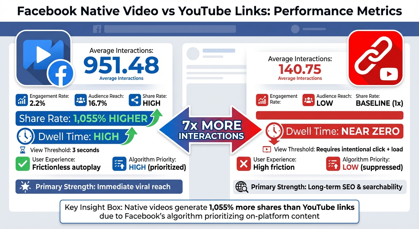 Facebook Native Video vs YouTube Links Performance Comparison