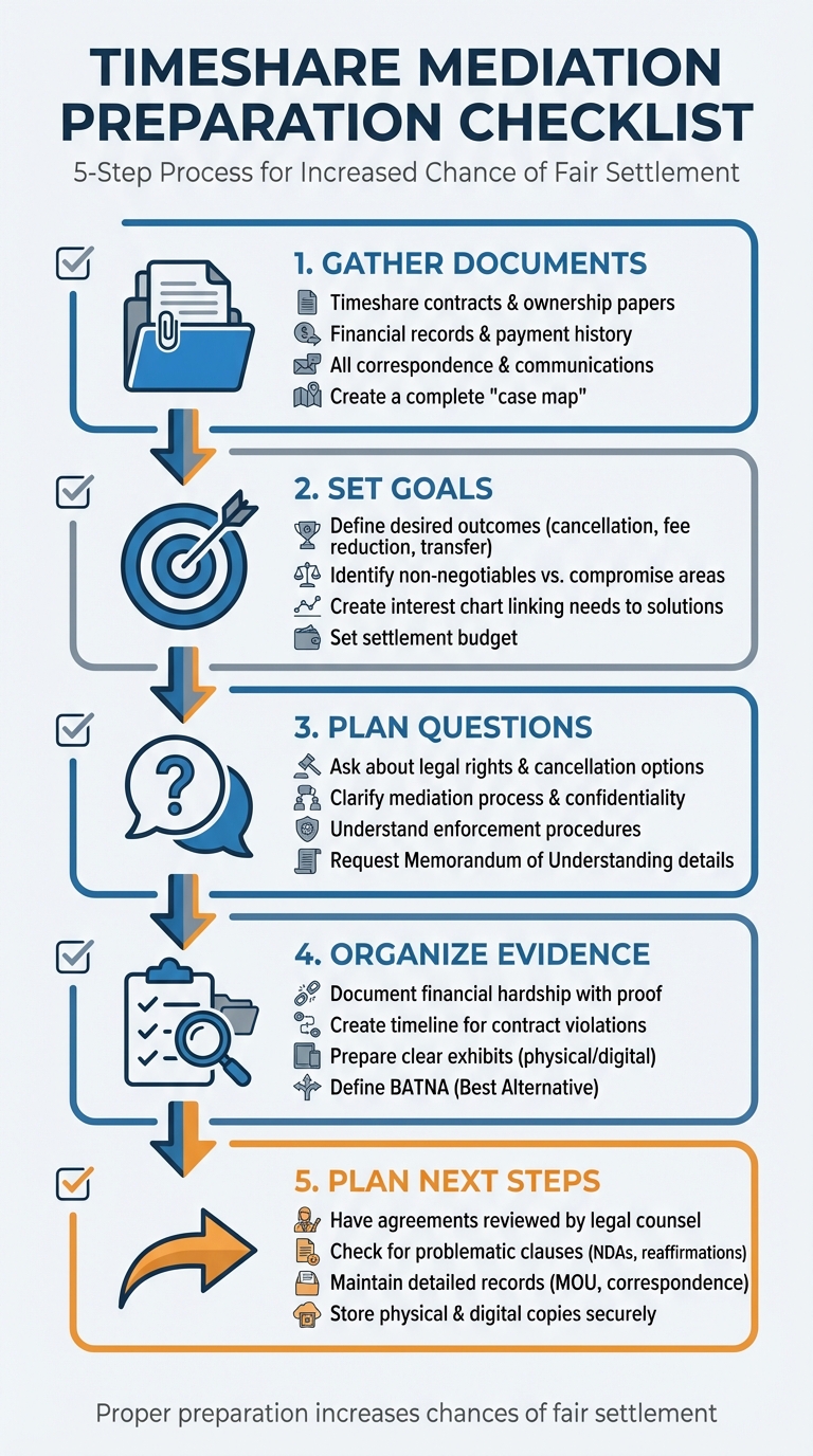 5-Step Timeshare Mediation Preparation Checklist