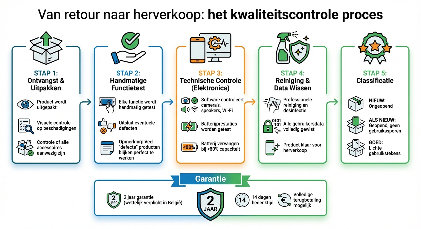 Kwaliteitscontrole proces retourdeals: van retour tot herverkoop