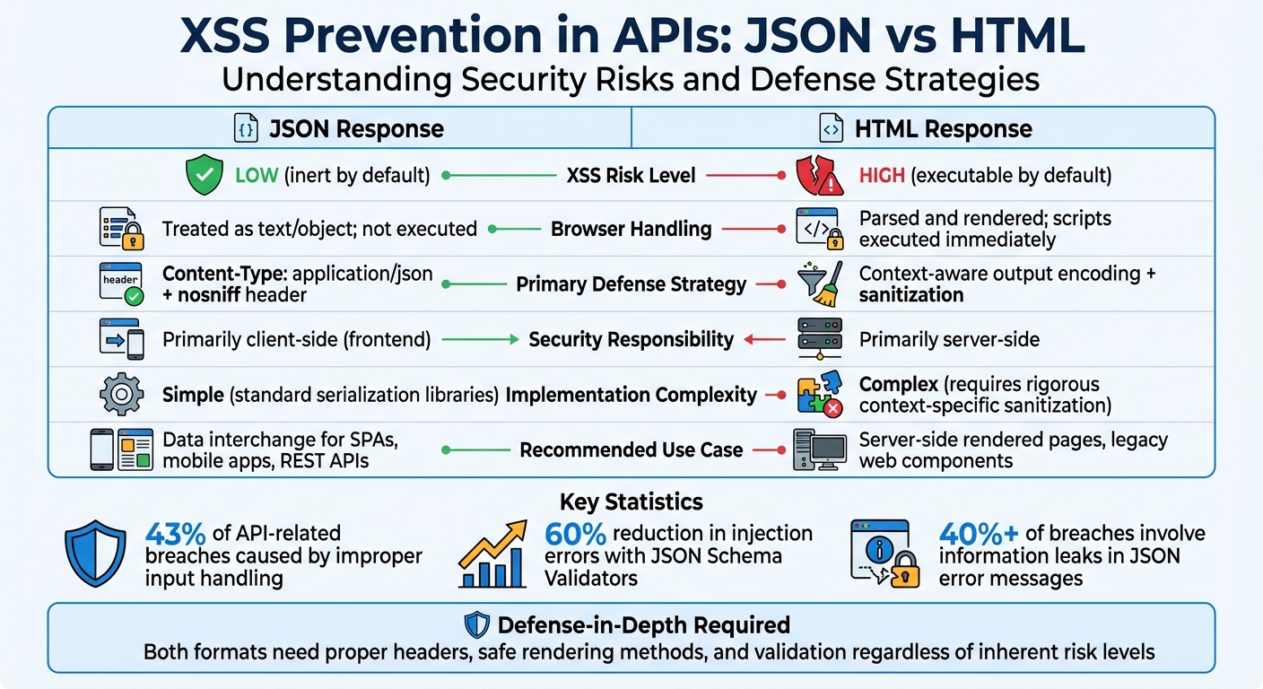 JSON vs HTML API Responses: XSS Risk Comparison and Security Best Practices