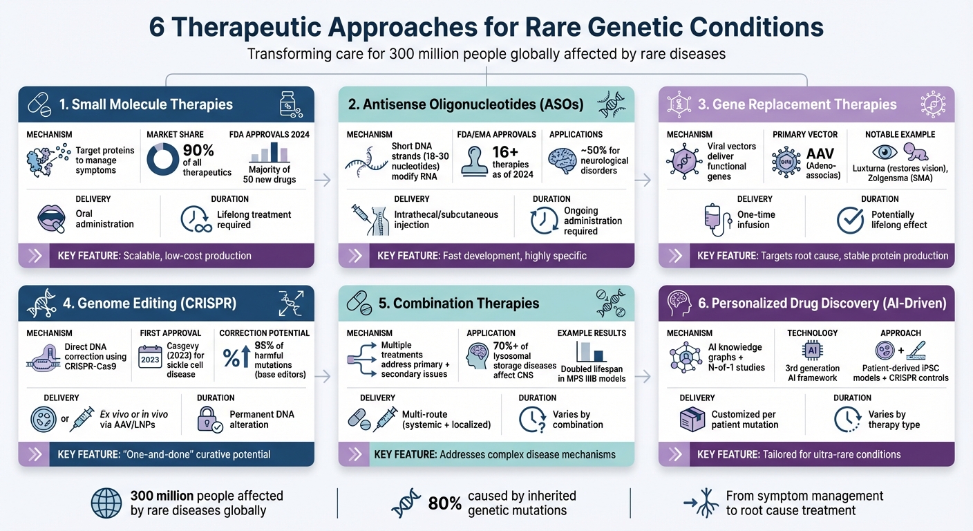 Comparison of 6 Therapeutic Approaches for Rare Genetic Conditions