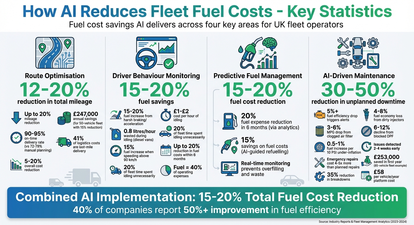 How AI Reduces Fleet Fuel Costs: Key Statistics and Savings