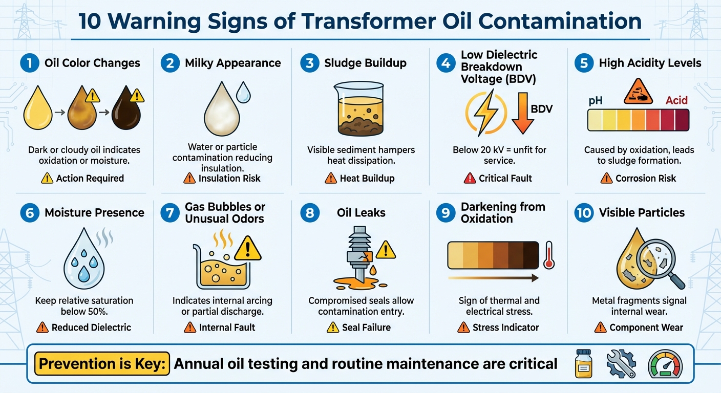 10 Warning Signs of Transformer Oil Contamination
