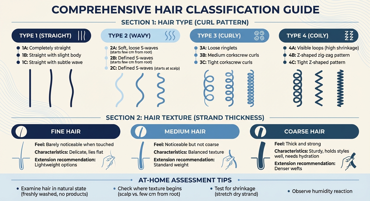 Hair Type and Texture Classification Guide for Extensions Matching