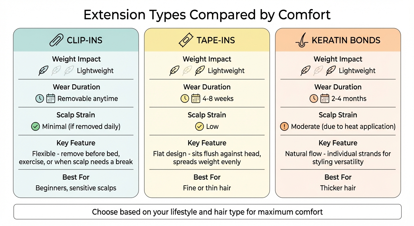 Hair Extension Types Comfort Comparison Guide
