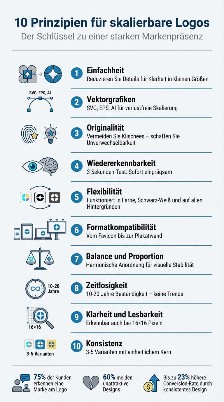 10 Prinzipien für skalierbare Logos – Übersicht