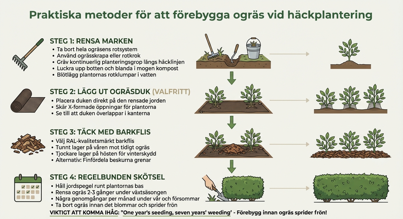 Steg-för-steg guide för att skydda nya häckar mot ogräs