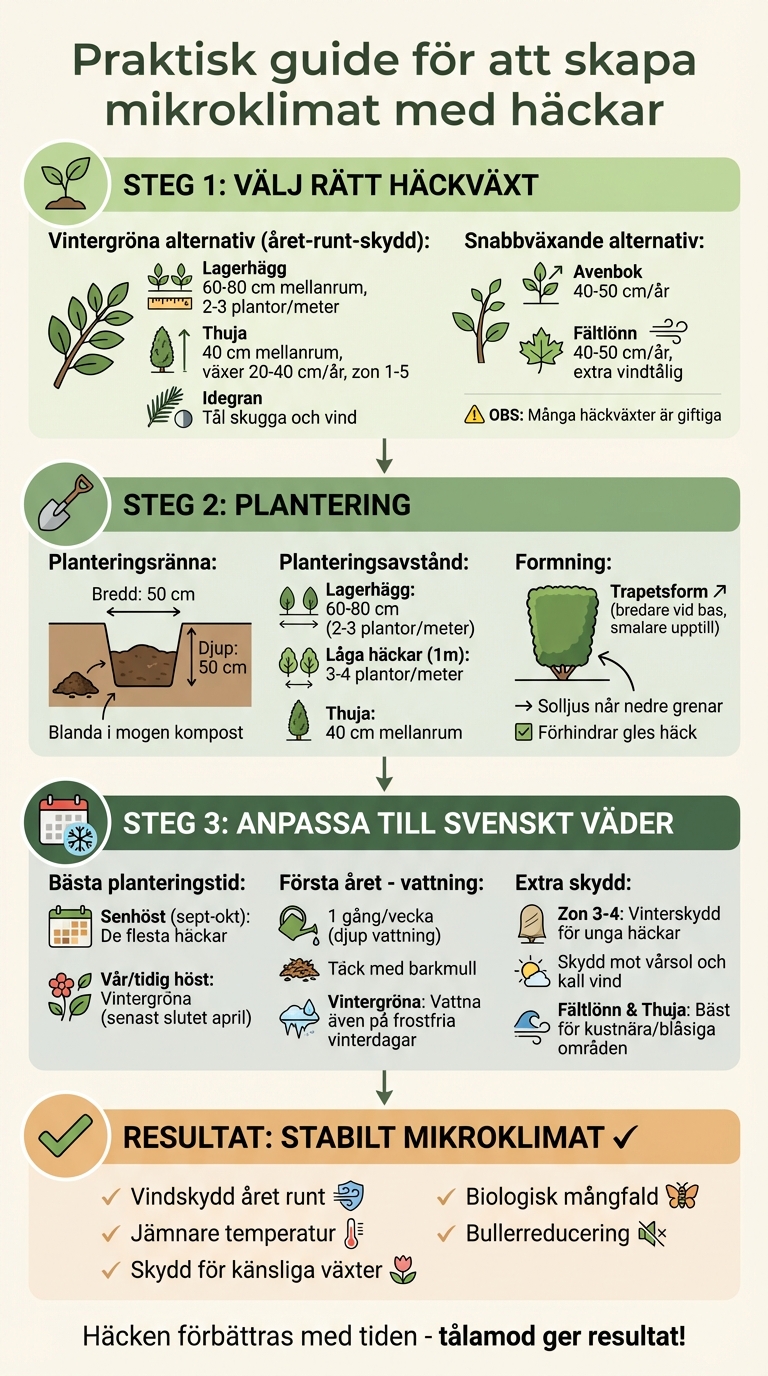 Steg-för-steg guide: Skapa mikroklimat med häckar i din trädgård