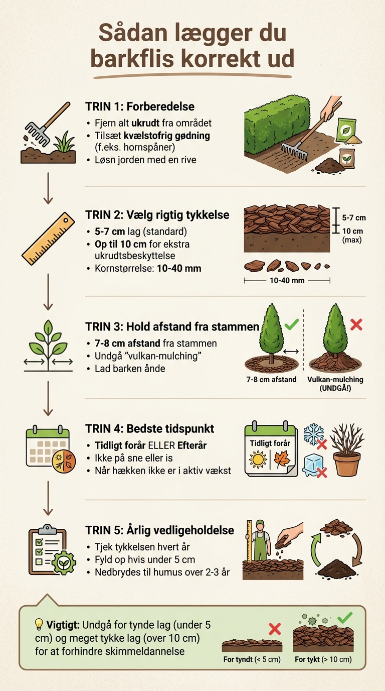 Guide til korrekt udlægning af barkflis til thuja hække