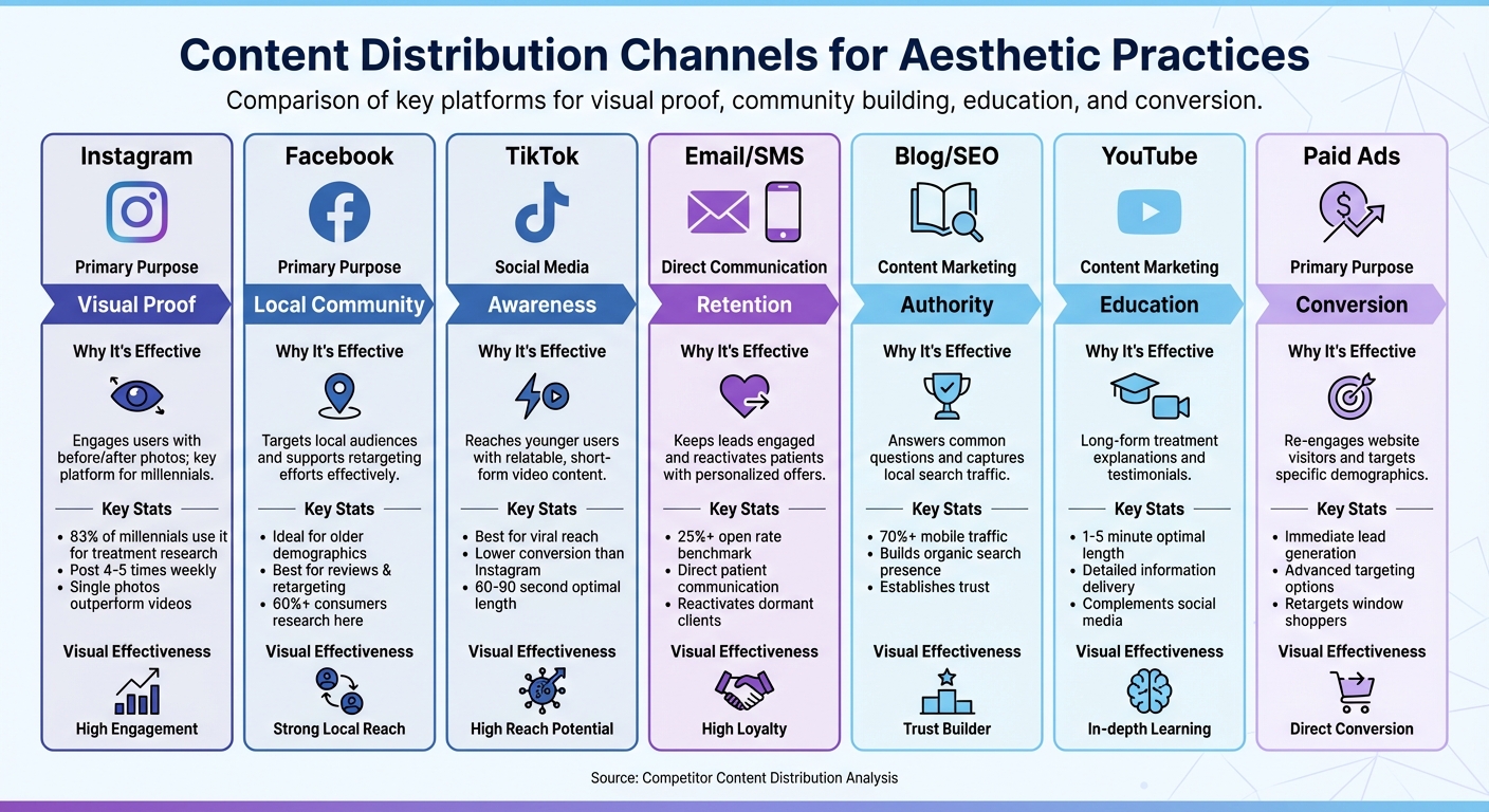 Content Distribution Channels Comparison for Aesthetic Practices
