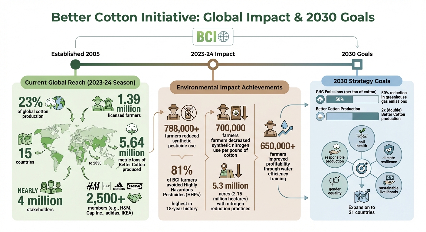 Better Cotton Initiative 2023-24 Impact Statistics and 2030 Sustainability Goals