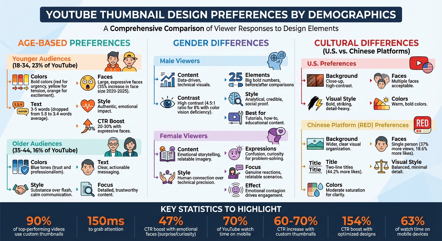 YouTube Thumbnail Design Preferences by Demographics: Age, Gender, and Culture