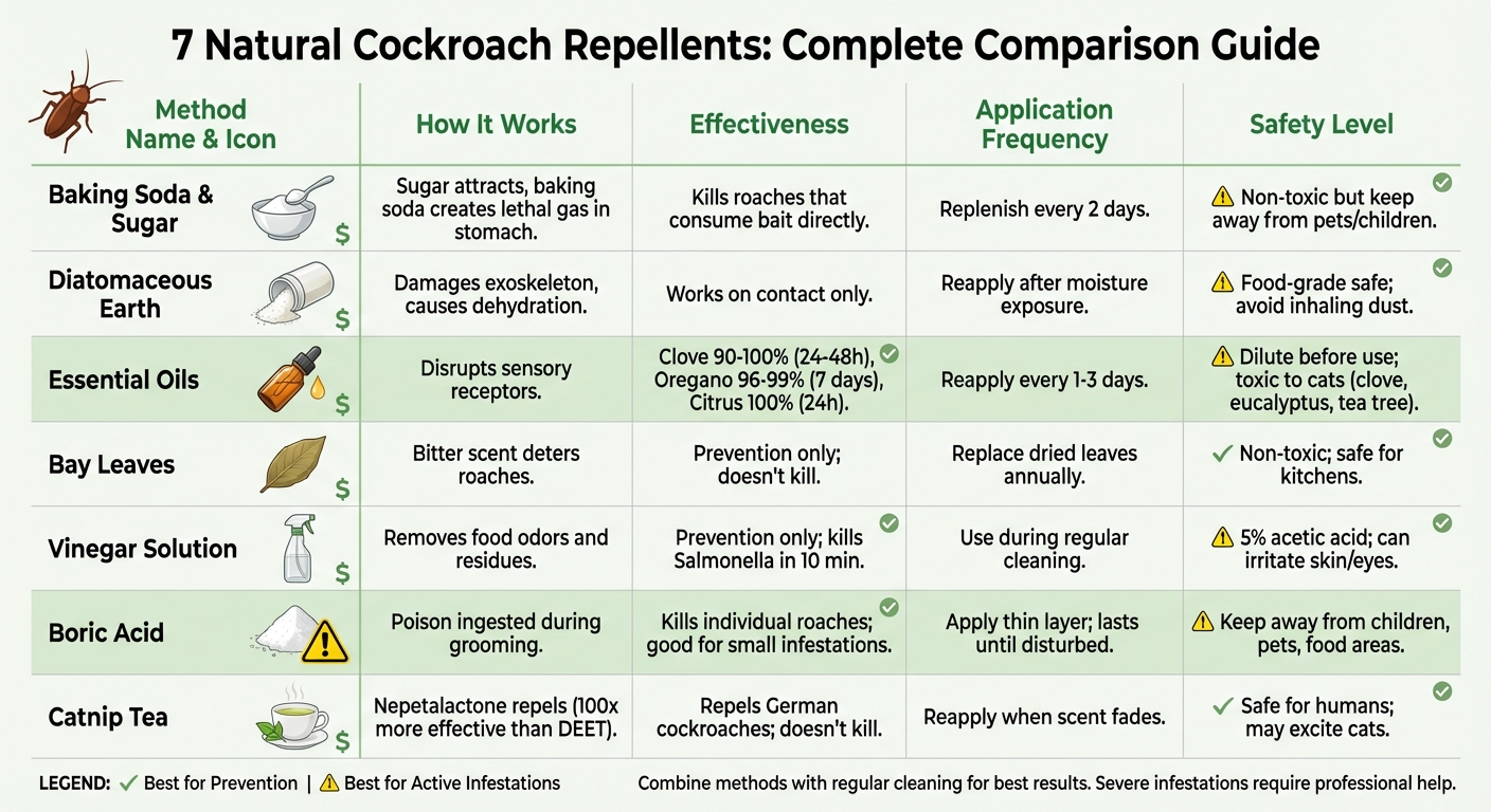 7 Natural Cockroach Repellents Comparison Chart