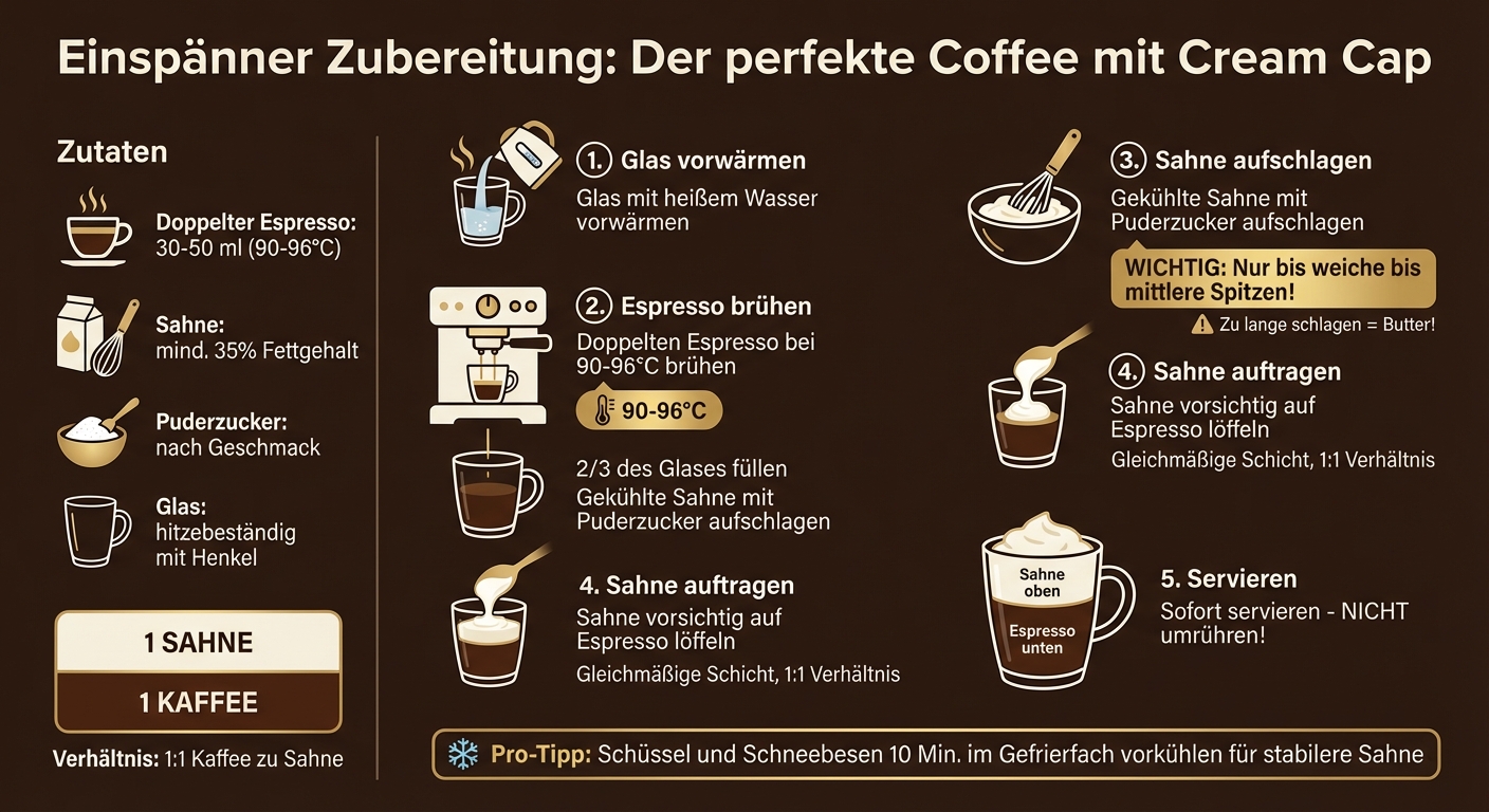 Einspänner Zubereitung: Schritt-für-Schritt Anleitung mit Zutaten und Verhältnissen