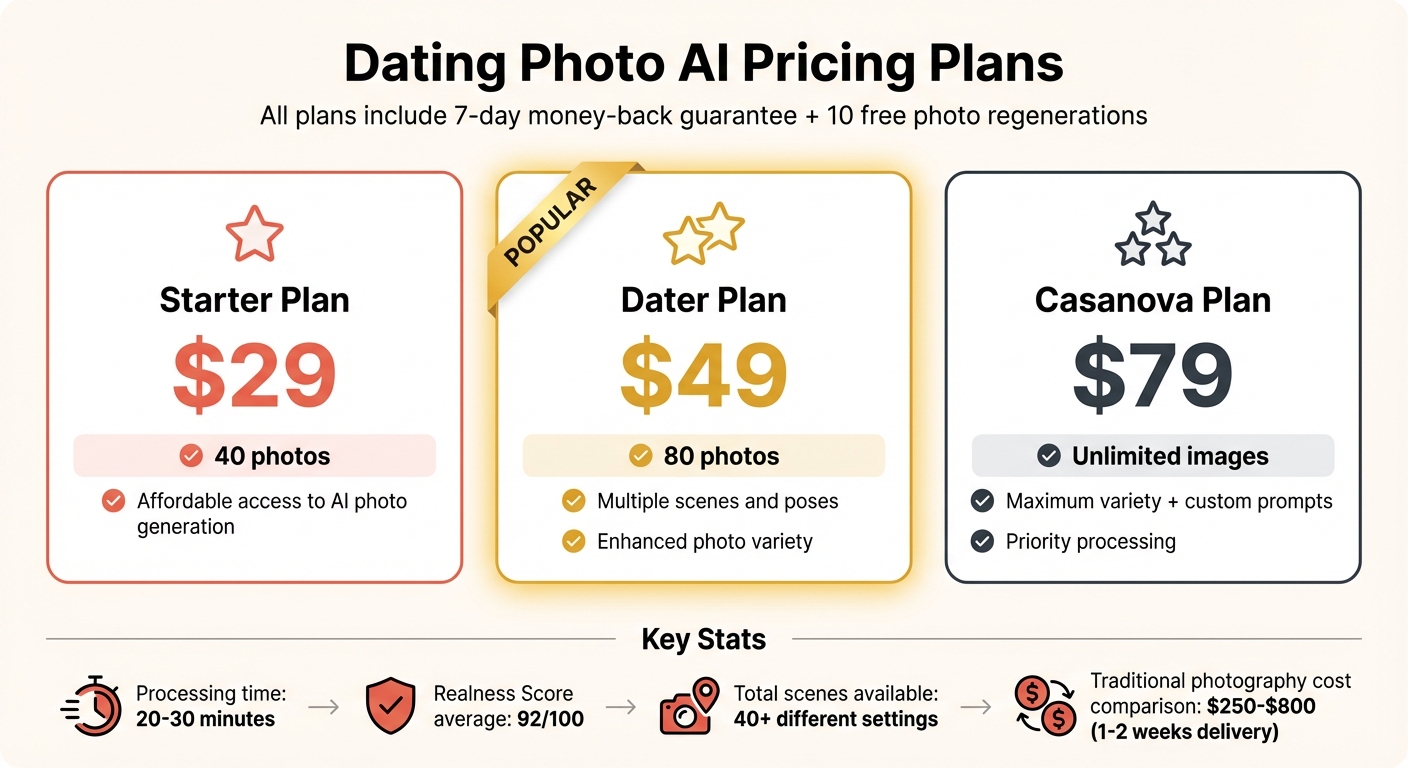 Dating Photo AI Pricing Plans and Features Comparison