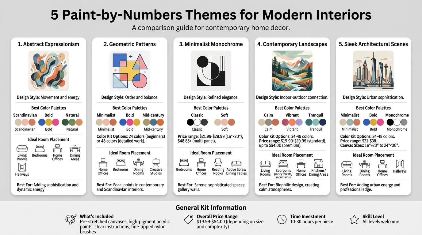 5 Paint-by-Numbers Themes for Modern Interiors Comparison Guide