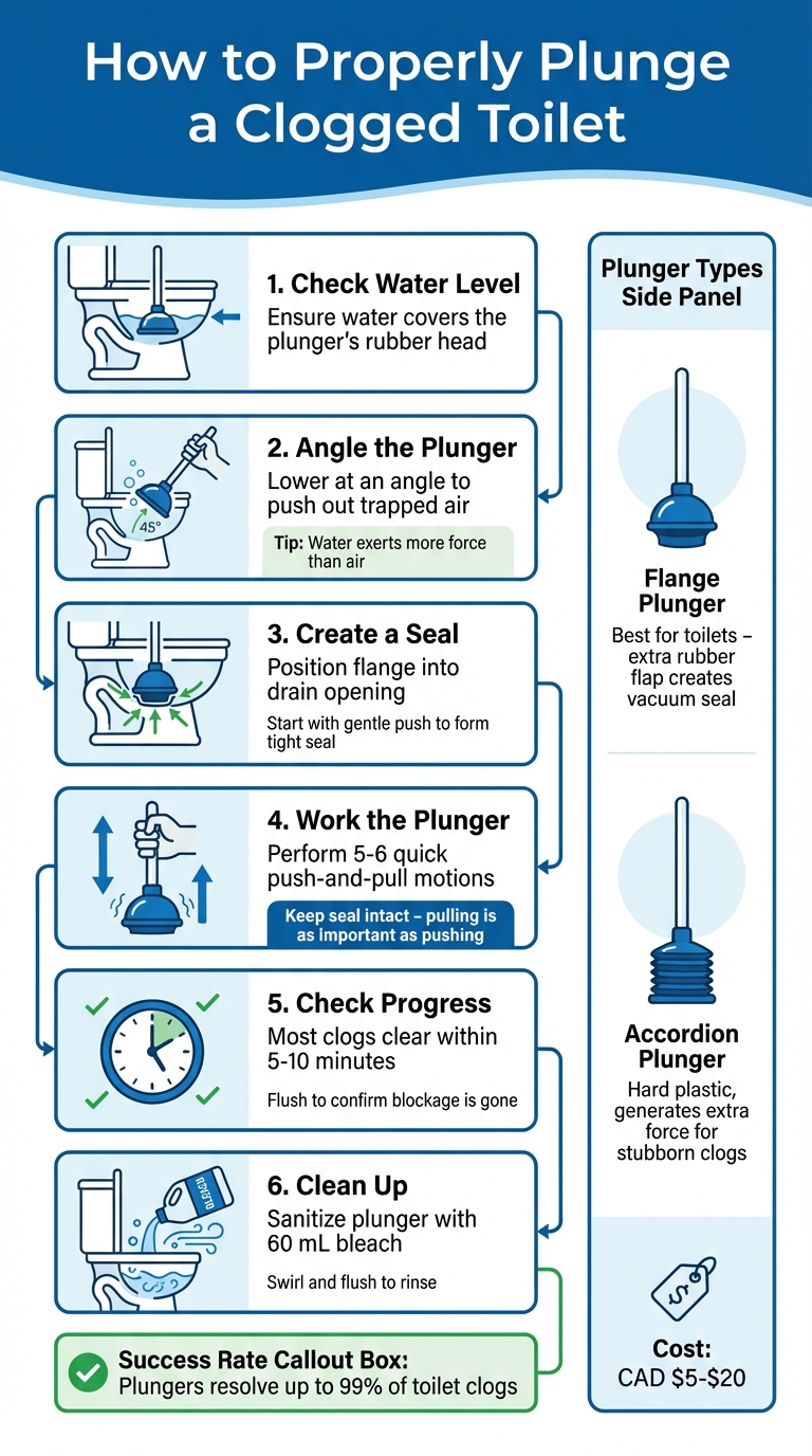Step-by-Step Guide to Unclog a Toilet Using a Plunger