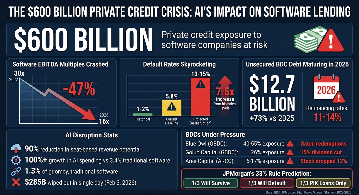 Private Credit Crisis: $600B Software Loan Market Under AI Disruption Threat