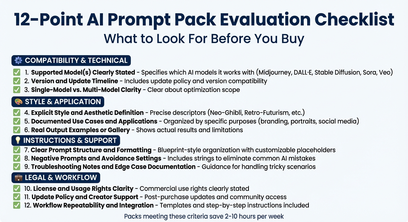 12-Point AI Prompt Pack Evaluation Checklist