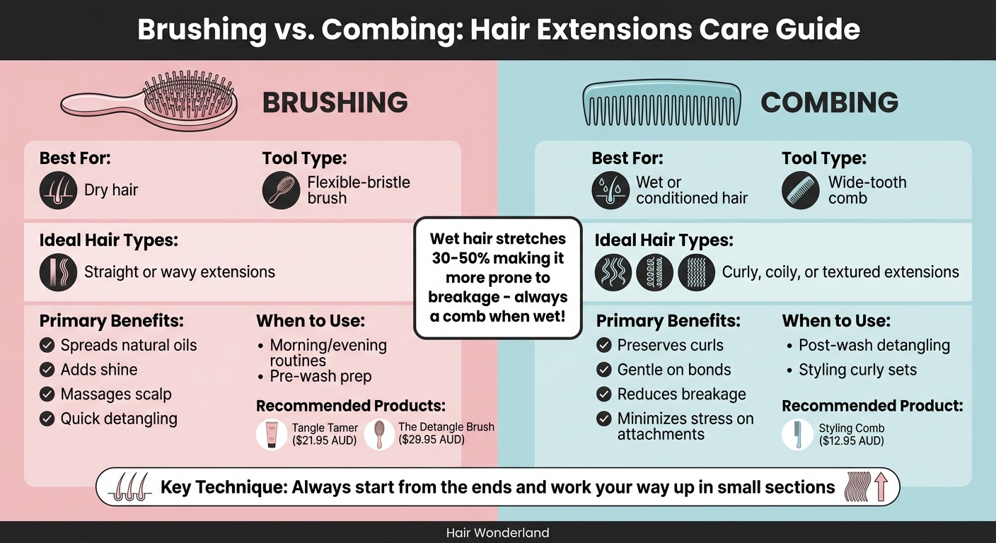 Brushing vs Combing Hair Extensions: Complete Comparison Guide