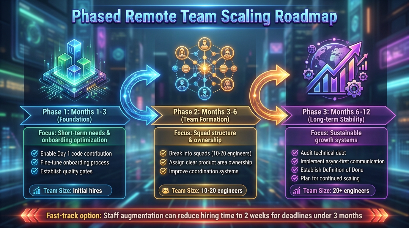 Phased Remote Team Scaling Roadmap: 0-12 Months