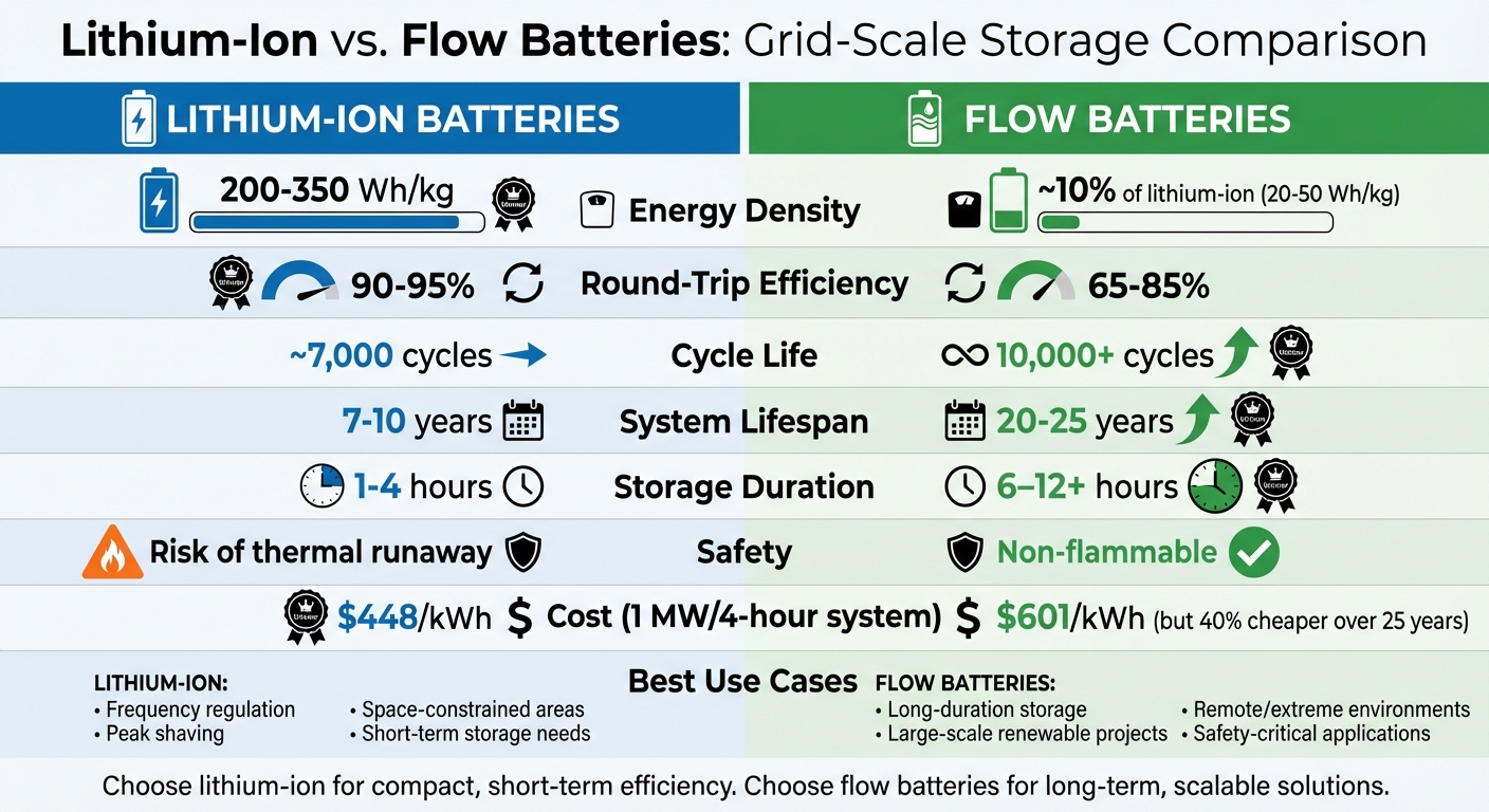 Lithium-Ion vs Flow Batteries: Complete Performance Comparison for Grid-Scale Energy Storage